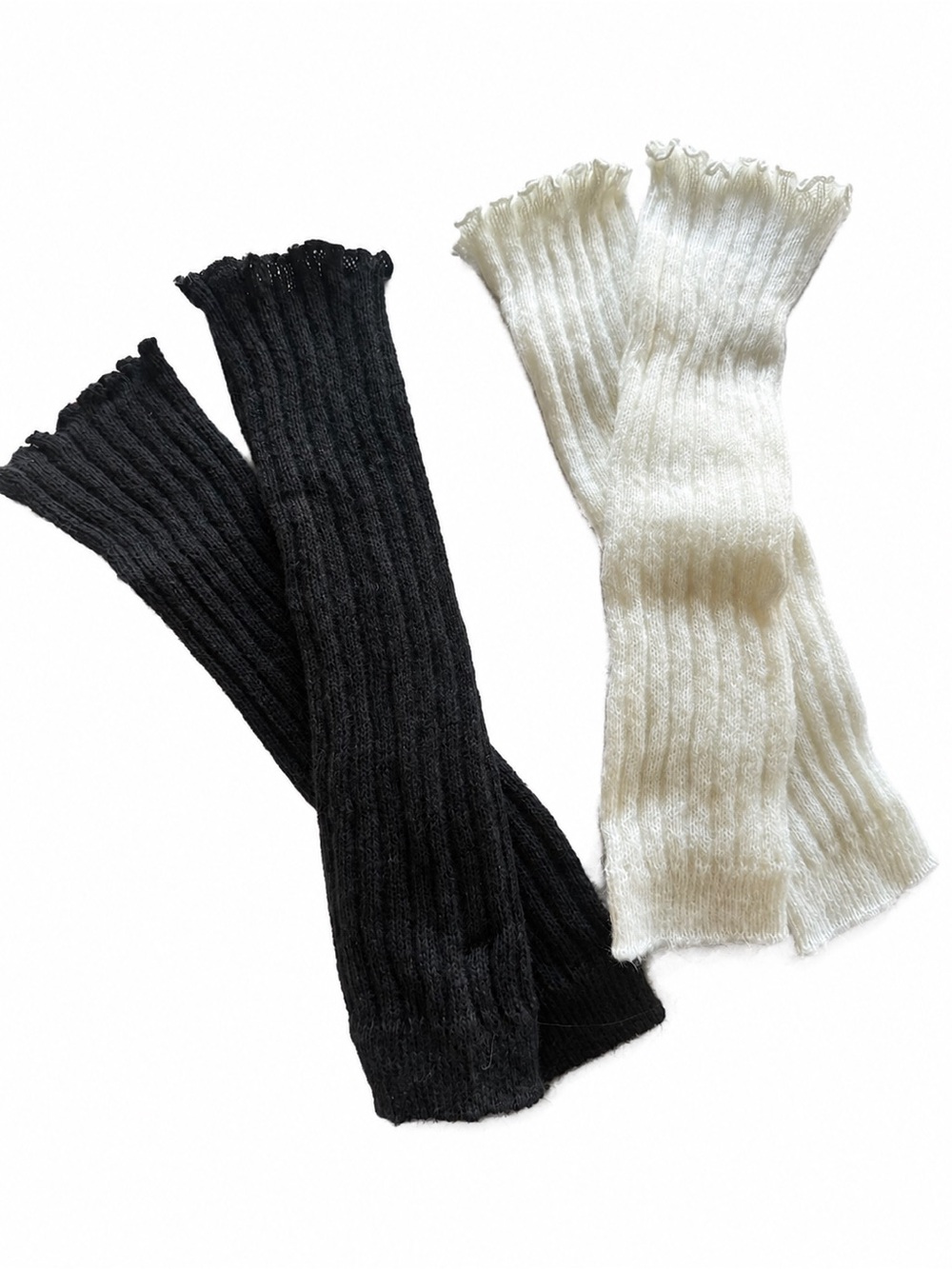 Kids Knit Hand Warmers - Black & White